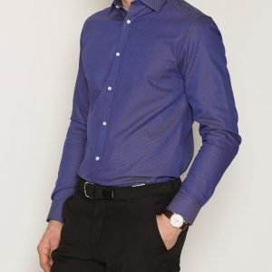 Selected Homme Shdtwotim-Luca Shirt Ls Noos T-paita Tummansininen