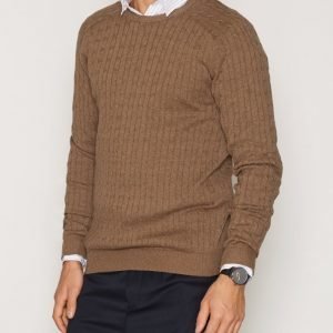 Selected Homme Shhclay Cable Crew Neck Pusero Ruskea