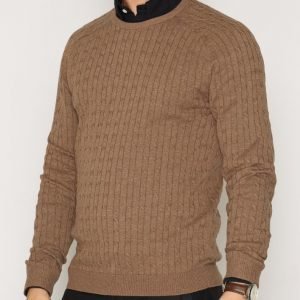 Selected Homme Shhclay Cable Crew Neck Pusero Vaaleanruskea