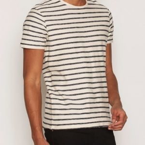 Selected Homme Shhkris Stripe Ss O-Neck Tee Noos T-paita Tummansininen