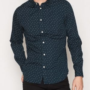 Selected Homme Shhonemarcel Shirt Ls Kauluspaita Tummansininen