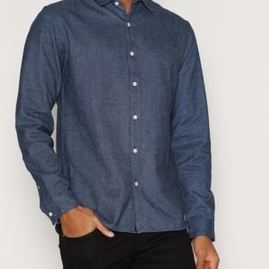 Selected Homme Shhtwomulti Shirt Ls Kauluspaita Tummansininen