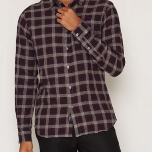 Selected Homme Shhtwozan Shirt Ls Kauluspaita Tummanpunainen