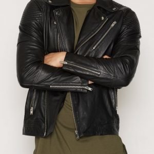 Selected Homme Shnleeds Biker Leather Jacket Takki Musta