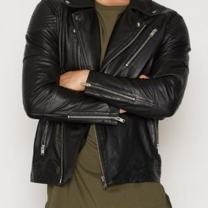 Selected Homme Shnleeds Biker Leather Jacket Takki Musta