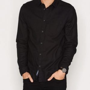 Selected Homme Shntwoken Shirt Ls Kauluspaita Musta