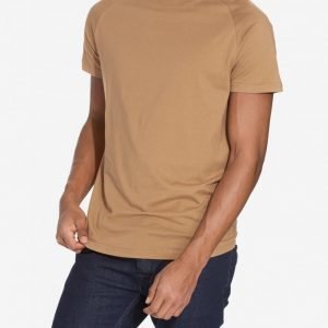 Selected Homme Shxcurve High Ss O-Neck T-paita Tummanruskea