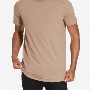 Selected Homme Shxcurve Pique Ss O-Neck T-paita Tummanruskea