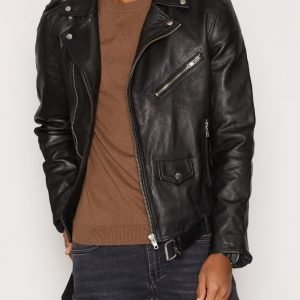 Selected Homme Shxnico Leather Jacket Takki Musta