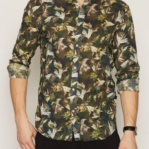 Selected Homme Shxonefloral Ls Shirt Kauluspaita Tummanruskea