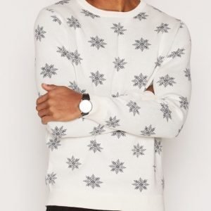 Selected Homme Shxsnow Crew Neck Pusero Valkoinen