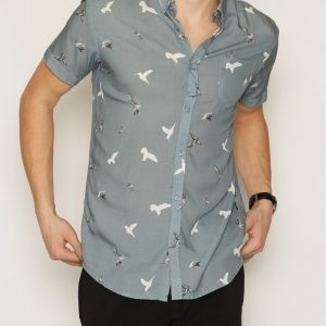 Selected Homme Shxtwobeamie Ss Shirt Kauluspaita Vaaleanharmaa