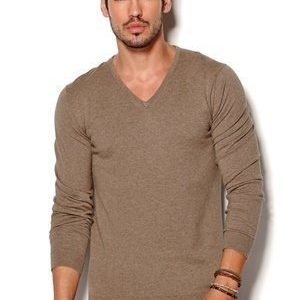 Selected Homme Tower Aus Cotton V-Neck Saksanpähkinä