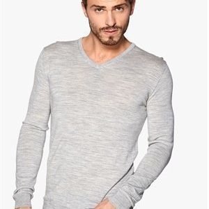 Selected Homme Tower Merino V-neck Light Grey Melange