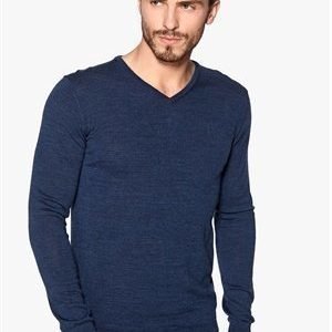 Selected Homme Tower Merino V-neck Navy Blazer