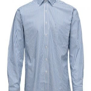 Seven Seas 100% Cotton Striped Blue Shirt Modern Fit