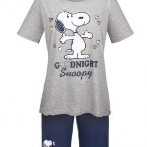 Shortsipyjama Meleerattu Harmaa / Sininen / Valkoinen