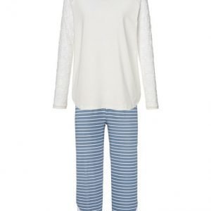 Simone Pyjama Jäänsininen / Ecru