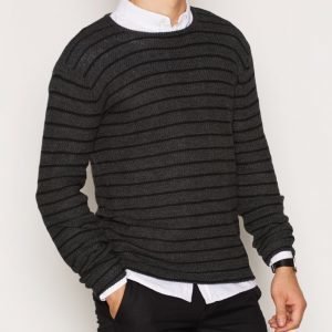 Solid Elvin Knit Pusero Black