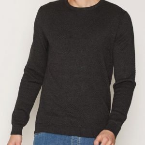 Solid Gyden Knit Pusero Dark Grey Melange