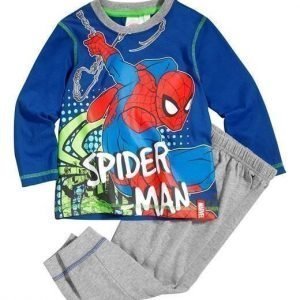 Spiderman Pyjama Tummansininen Mel. harmaa
