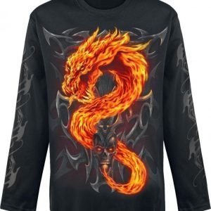 Spiral Fire Dragon Pitkähihainen Paita