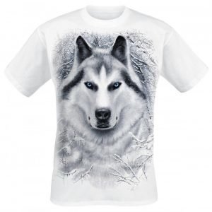 Spiral White Wolf T-paita