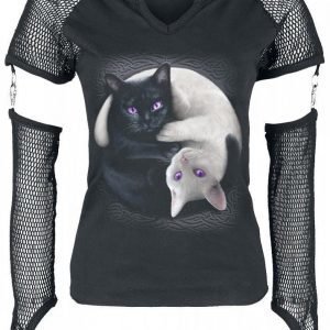 Spiral Yin Yang Cats Longsleeve Naisten Pitkähihainen Paita