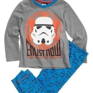 Star Wars Pyjama Mel. harmaa Sininen