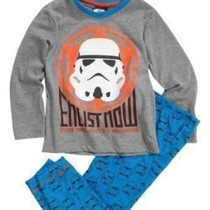 Star Wars Pyjama Mel. harmaa Sininen