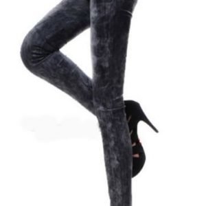 Stonewashed Look Jeans Print Leggings Tights Jeggings