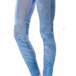 Stonewashed Look Jeans Print Leggings Tights Jeggings