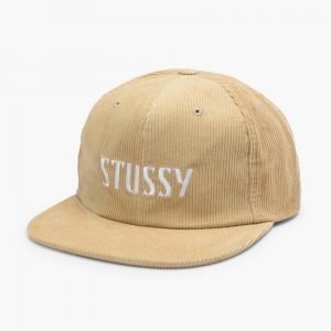 Stussy Cord White Leather Strapback