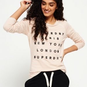 Superdry Applique Raglan Paita Vaaleanpunainen