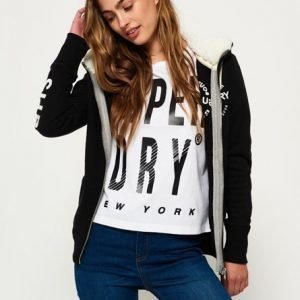 Superdry Applique Vetoketjuhuppari Musta