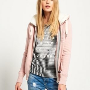 Superdry Applique Vetoketjuhuppari Vaaleanpunainen