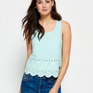 Superdry Beach Broderie Shell Toppi Turkoosi