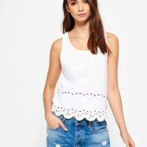 Superdry Beach Broderie Shell Toppi Valkoinen