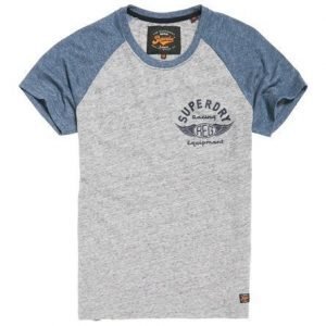 Superdry Biker Raglan T-paita Harmaa