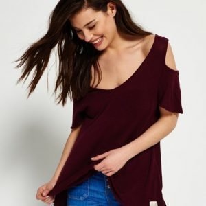 Superdry Boho Off Shoulder Paita Punainen