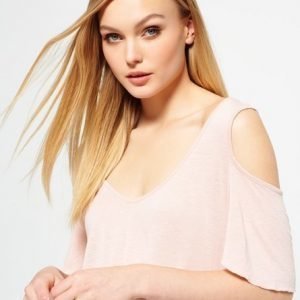 Superdry Boho Off The Shoulder Pusero Vaaleanpunainen