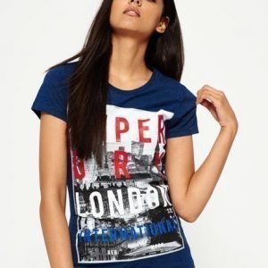 Superdry Box Photo City London T-paita Laivastonsininen