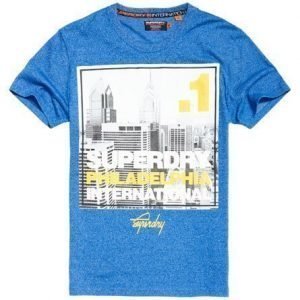 Superdry Box Photo City Philadelphia T-paita Sininen