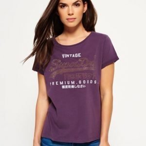 Superdry Boyfriend Mallinen Premium Goods Jewel T-paita Purppura