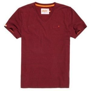 Superdry Brodeerattu V Kauluksinen Orange Label Vintage T-paita Punainen
