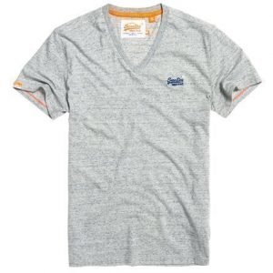 Superdry Brodeerattu V Kauluksinen Vintage T-paita Sininen