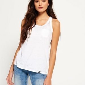 Superdry Burnout Pocket Liivitoppi Valkoinen