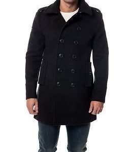 Superdry Classic Bridge Coat Dark Charcoal