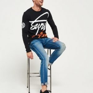 Superdry Crew Athletic T-paita Musta