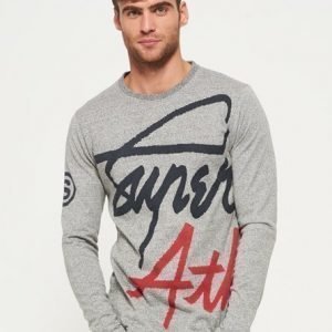 Superdry Crew Athletic T-paita Vaaleanharmaa